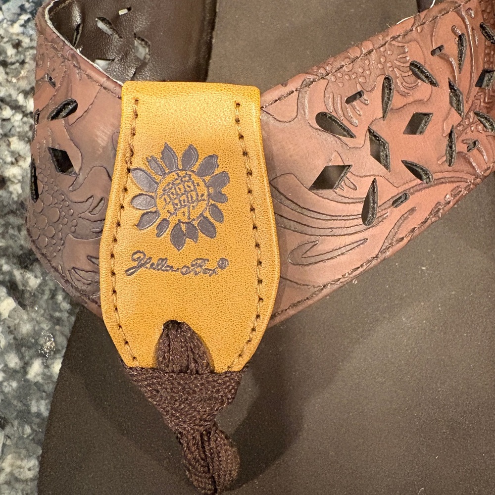 Yellow Box Brown and Tan Flip Flops - Picture 2 of 6